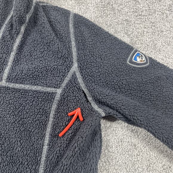 Kuhl Fleece Jacket Womens Small Snap Pullover Pavement Avalon Outdoors Gray Blue - Picture 7 of 13